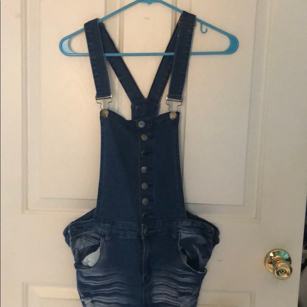 Ripped Jeans Overalls